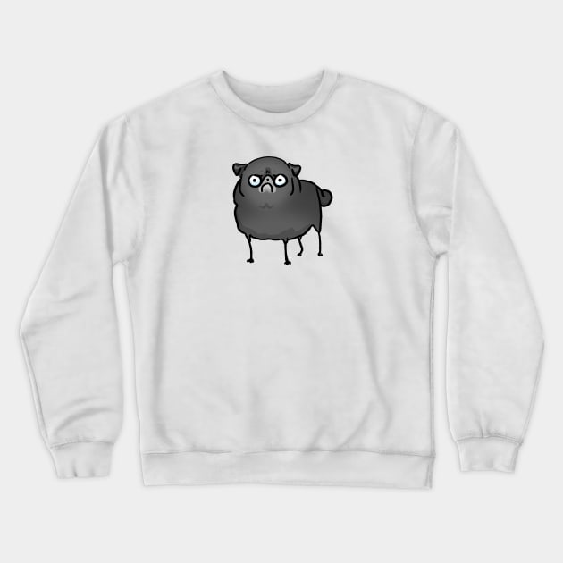 Angry Pug (black) Crewneck Sweatshirt by Inkpug